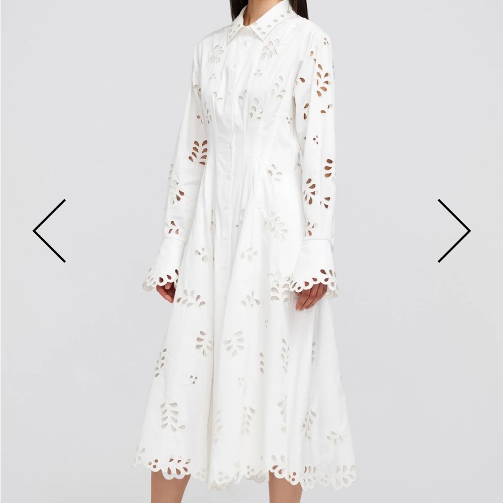 SIMKHAI Eda Dress in White Eyelet Floral Size M NWT